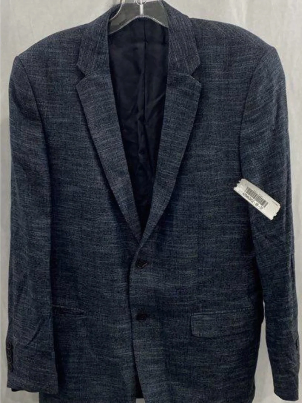 Versace Men's Navy Textured Blazer - Classic Single-Breasted Jacket